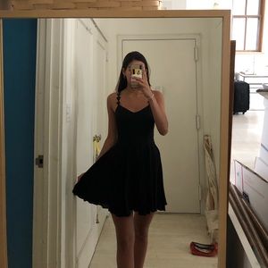 Urban outfitters black dress with flower straps